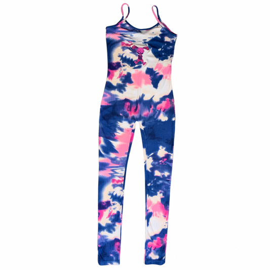 OZIVIT WOMENS ONE PIECE JUMPSUIT PINK/NAVY