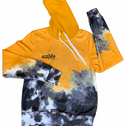 OZIVIT WOMENS SPLATTER HOODIE GOLD