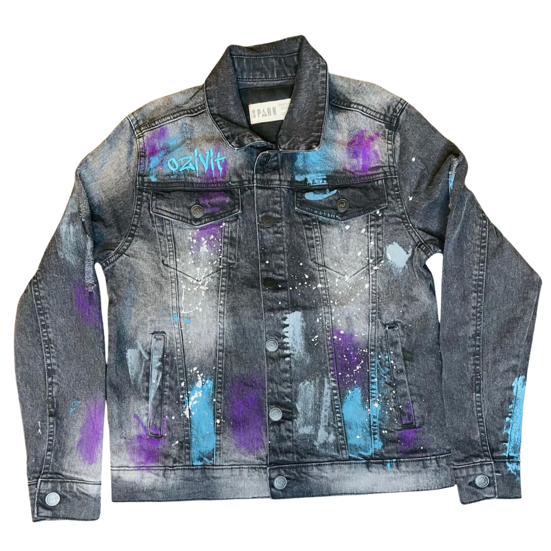 OZIVIT JEAN JACKET BLACK/TEAL