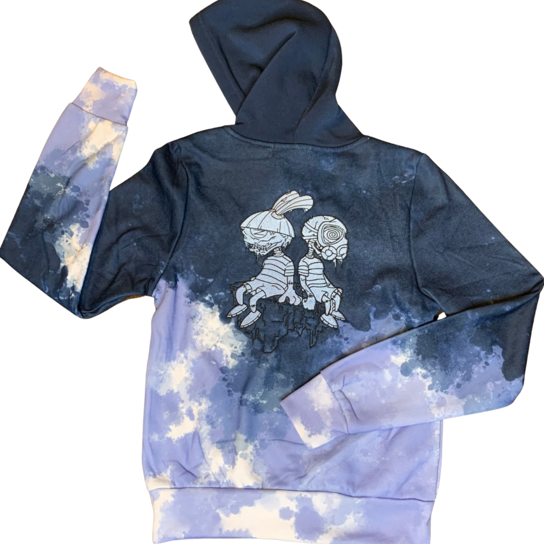 OZIVIT WOMENS SPLATTER HOODIE SKYBLUE