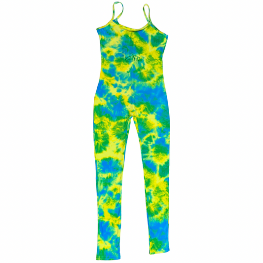 OZIVIT ONE PIECE JUMPSUIT LIME TYE DYE