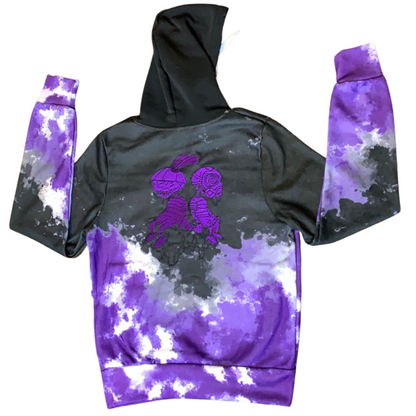 OZIVIT WOMENS SPLATTER HOODIE PURPLE