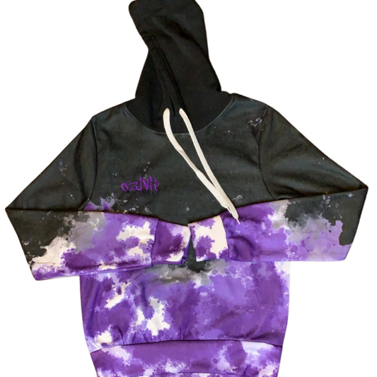 OZIVIT WOMENS SPLATTER HOODIE PURPLE