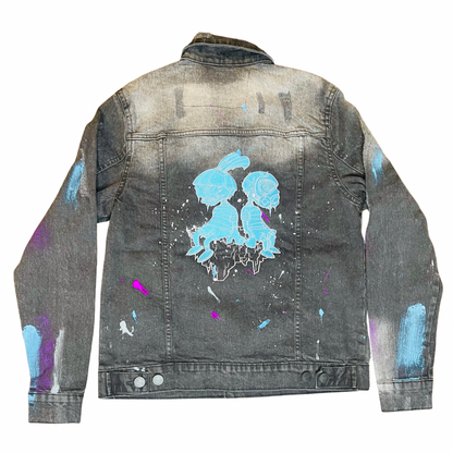 OZIVIT JEAN JACKET BLACK/TEAL