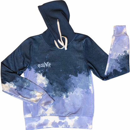 OZIVIT WOMENS SPLATTER HOODIE SKYBLUE